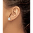 thumbnail image 3 of Sterling Silver Rhodium-Plated Scratch Finish Post Earrings (10 X 10) Made In Thailand qe13949, 3 of 5