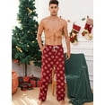 thumbnail image 5 of U2SKIIN Mens Fleece Pajama Pants, Comfy Plaid Lounge PJ Bottoms with Pockets,(Burgundy-snow,M), 5 of 6