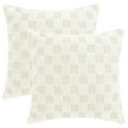 thumbnail image 2 of REGALWOVEN Pack of 2 Faux Fur Soft Plaid Decorative Throw Pillow Covers Square Plush Pillowcase 18" x 18", 2 of 6