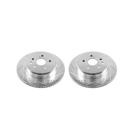 Power Stop Rear Pair of Drilled and Slotted Brake Rotors JBR1570XPR