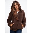 thumbnail image 5 of DEVOPS Women's Pullover Fuzzy Fleece Sweatshirt Oversized Hoodie with Pockets (Large, Brown), 5 of 6