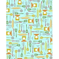 What's Cookin' Utensils Blue Cotton Fabric