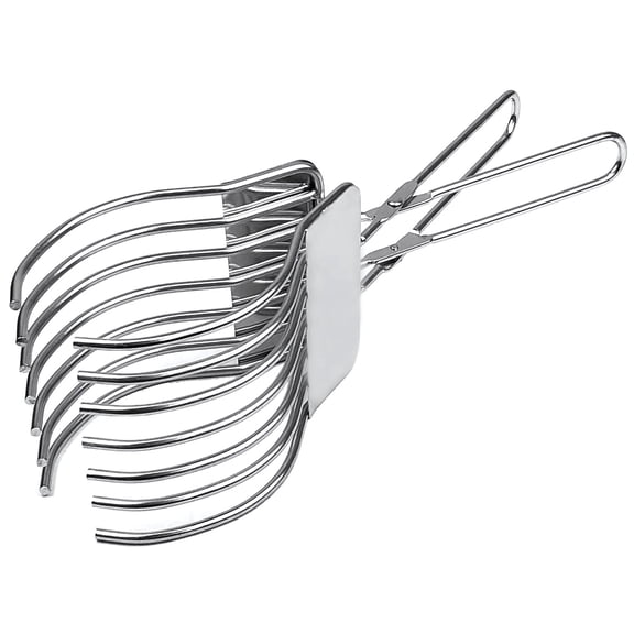 Stainless Steel Slicer Tongs – Multi-Purpose Carving Guide for Bread, Meat & Vegetables, Anti-Cut Food Holder, Ergonomic Kitchen Tool for Safe Slicing, BBQ & Roast Prep