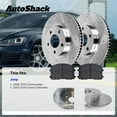 thumbnail image 3 of AutoShack Front Vented Drilled & Slotted Silver Zinc Coated Brake Rotors + Ceramic Pads 6-PC Brake Kit Replacement for 2005-2010 Jeep Grand Cherokee SilverShield Pro 12.91" (328 mm), 3 of 5