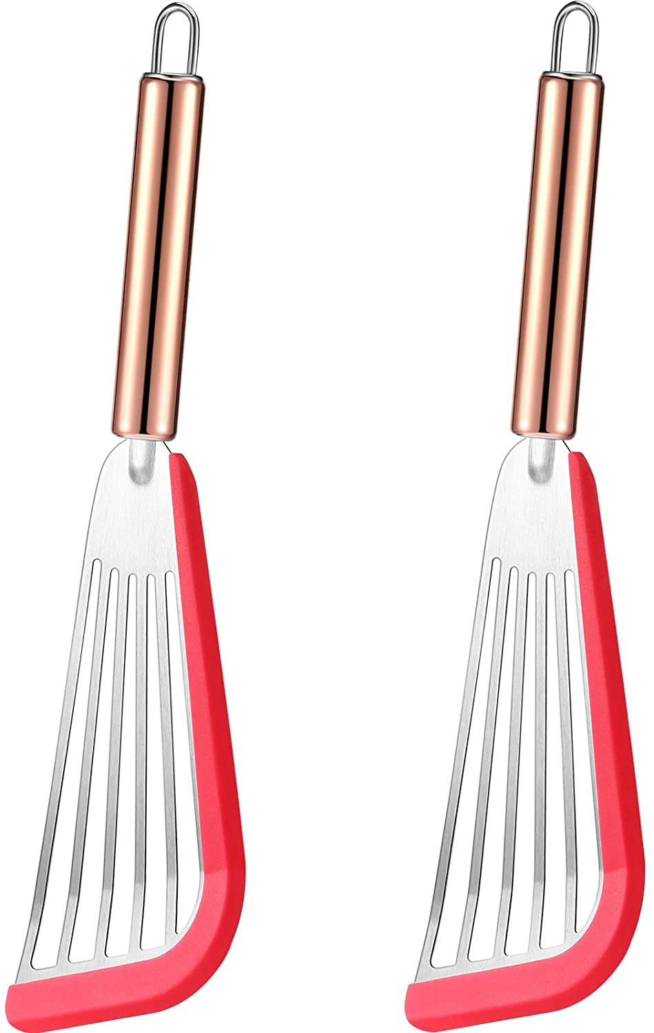 Slotted Spatula Flexible Stainless Steel Spatula with Silicone Top Soft