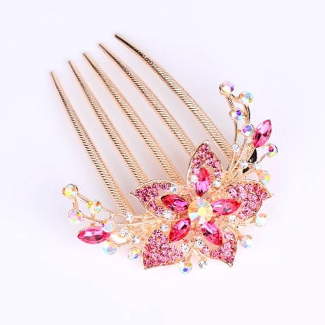 Peine de aleación de diamante, peine de estilo coreano, peine para el cabello para mujeres, peine de flequillo, peine de bolas, peine de cinco dientes, accesorios para el cabello para mujeres