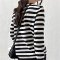 thumbnail image 5 of VISALY Pullover Crewneck Sweatshirt Striped Sweater Round Neck Knitted Pure Color Sweater Autumn Winter Classic Top Sweaters Crochet Sweaters Sweatshirts Loose Fit Hoodie Fitted Sweater Black L, 5 of 7