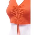 thumbnail image 4 of Women's Sexy Casual Adjustable Ruched Stretchy Slim Fit Jersey Crop Top, 4 of 5