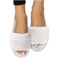 thumbnail image 5 of Fnooota Womens Slide Slippers, Soft Sole Indoor Non Slip Open Toe Fuzzy Slippers Bedroom Shoes White Size 7.5-7.5, 5 of 7