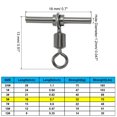 thumbnail image 2 of Unique Bargains T-Shape Fishing Swivels 70Lbs Swivels Fishing Tackle 3-Way Cross Line Swivels, 30 Pack, 2 of 8