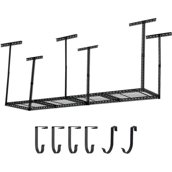 M optimized Overhead Garage Storage Rack 2' x 8' Adjustable Ceiling Rack, 660lb Weight Capacity, 22"-40" Adjustable Height