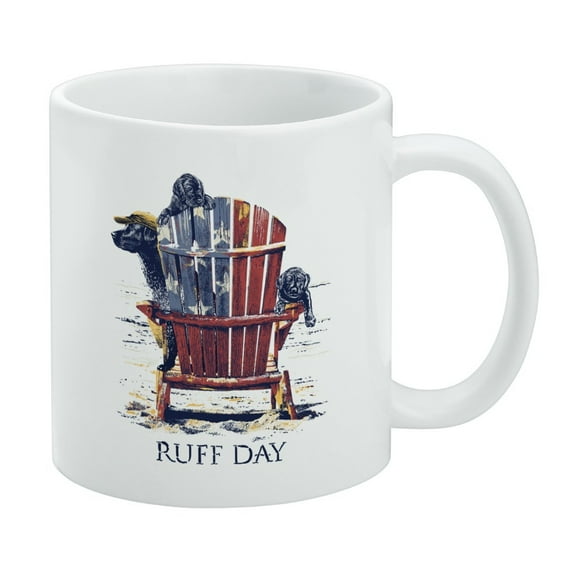 Ruff Day Labrador Lab Dogs Rough White Mug