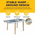 thumbnail image 4 of Blue Poinsettia Christmas Table Cloths for 3 Foot Rectangle Tables, Xmas Botanical Balls Snowflake Patio Waterproof Elastic Fitted Tablecloths, Washable Rectangular Table Cover for Camping, 4 of 8