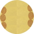 thumbnail image 1 of Ahgly Company Indoor Round Patterned Bold Yellow Area Rugs, 6' Round, 1 of 6