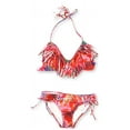 thumbnail image 2 of Raisins Womens Fringed Beaded Side Tie 2 Piece Bikini, Pink, Medium, 2 of 2