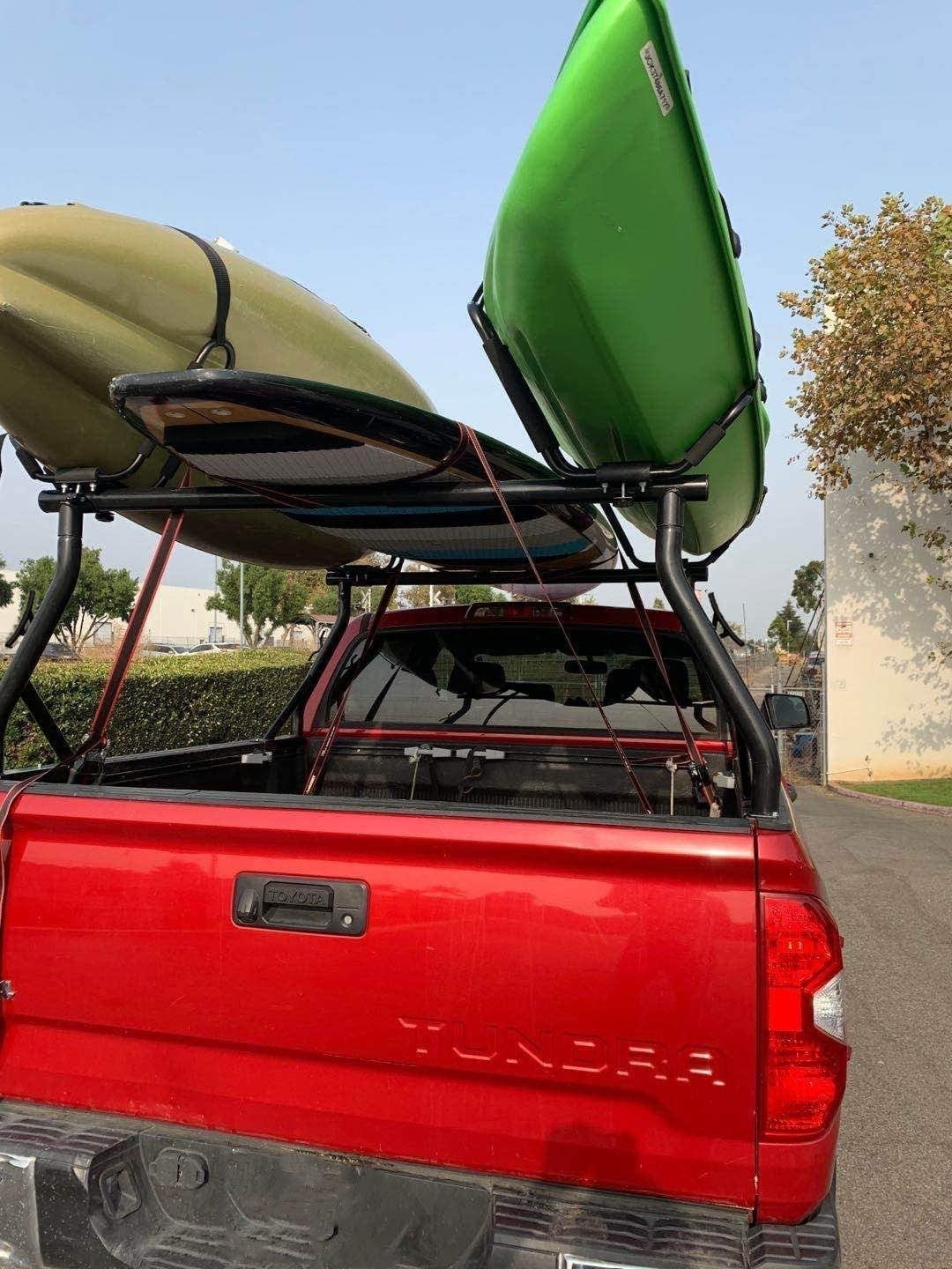 truck boat rack on Tms Heavy Duty 800 Lbs Extendable Steel Universal Utility Pickup Truck Rack With 2 Sets Kayak J Racks Walmart Com Walmart Com