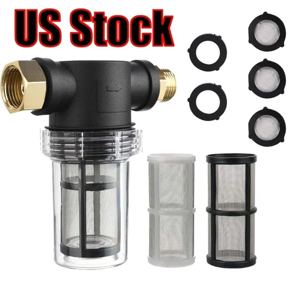 PURELY- Inline Water Filter For Garden Hose With 40 Mesh And 100 Mesh Screen, 2 O-Ring