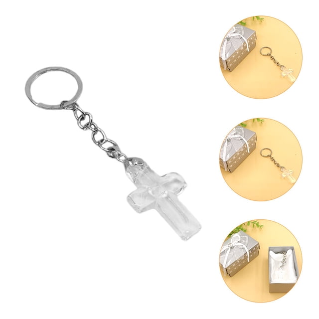 unbranded Colgante Llavero Transparente Con Cruz Para Y Regalo