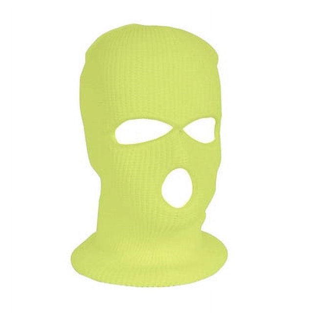 Granjero Gordo Máscara de 3 agujeros para clima frío, máscara de esquí de invierno para hombres y mujeres, máscara de ciclismo térmico (amarillo fluorescente)