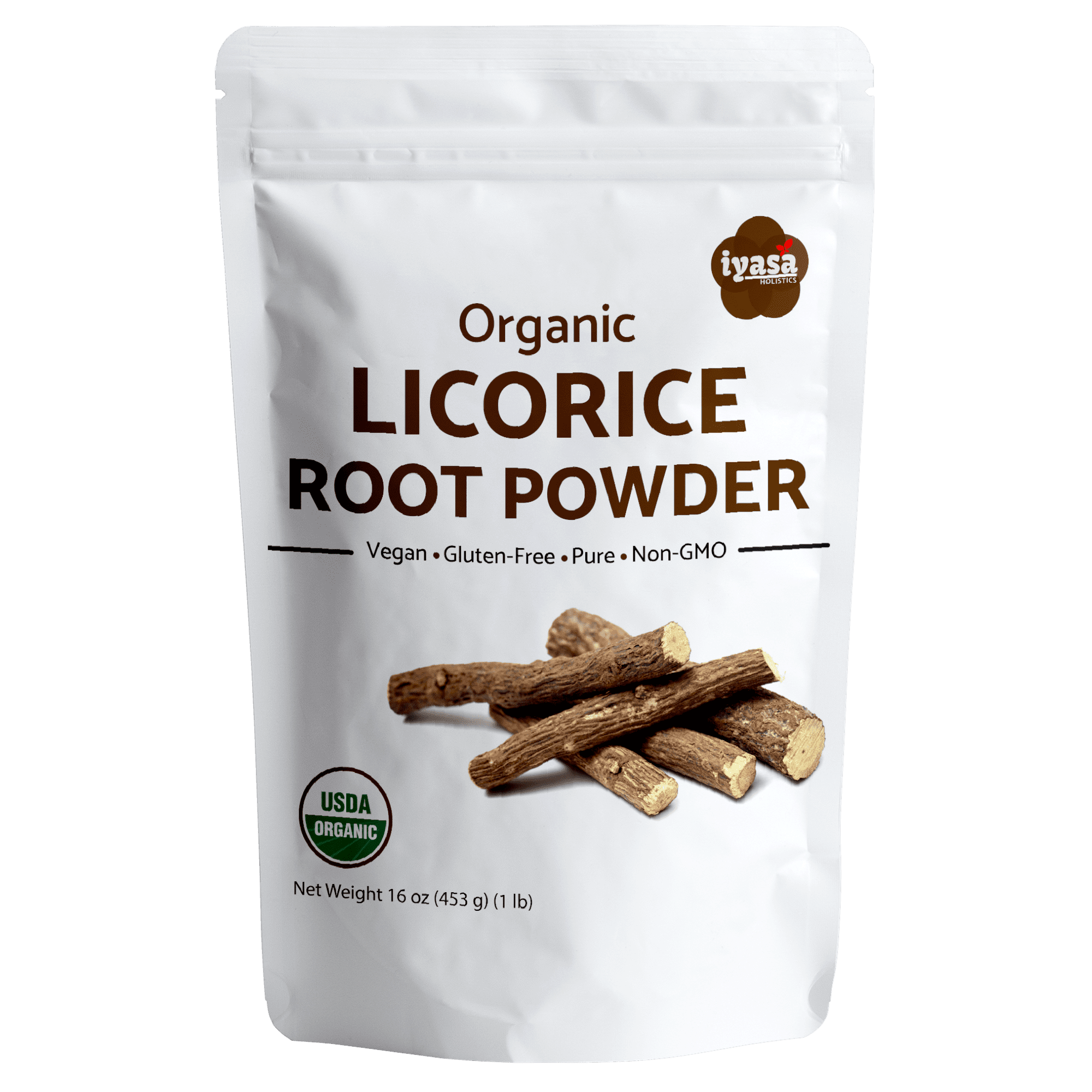 Organic Licorice Root Powder (Mulethi), Glycyrrhiza glabra, USDA Organic, Natural Expectorant, Soothes Sore Throat, Candy Flavoring Agent, Superfood 16 OZ / 454 GM