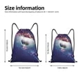 thumbnail image 2 of Kdxio Planets Stars And Galaxies Print Drawstring Backpack Bag,Waterproof Draw String Back Sack, Gym Drawstring Bags Swim Bag For Unisex, 2 of 5