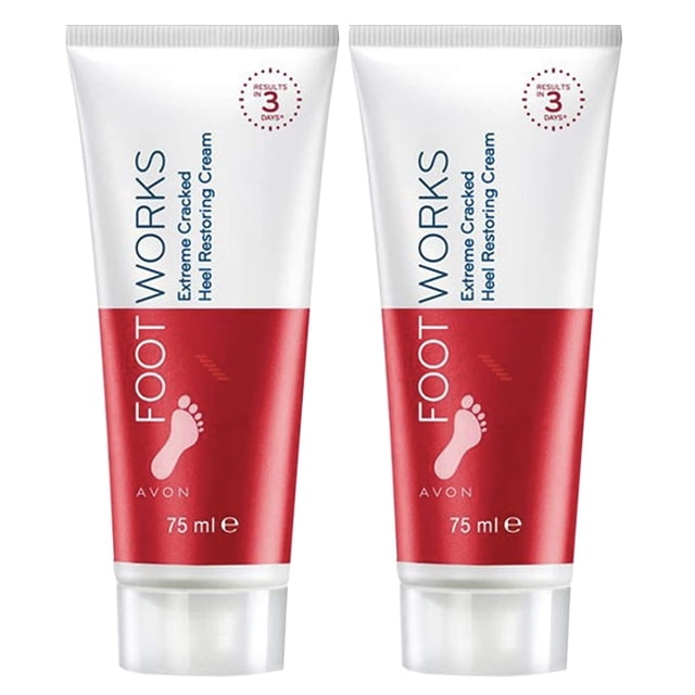 Crema para Talones Agrietados Avon Foot Works Máxima Fuerza 75 ml x2