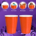 thumbnail image 2 of JJEAN-120 pcs 16 oz Orange plastic cups Halloween plastic Disposable cups orange Party Cups for drinking Tastings served Snacks Barbecues Picnics, 2 of 4