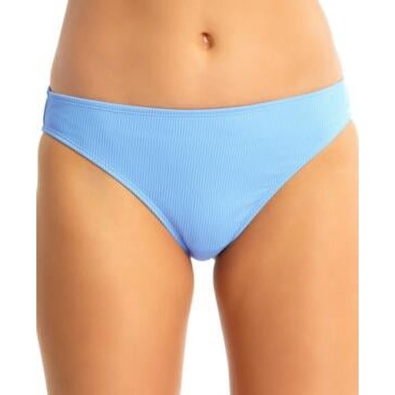 MSRP $20 California Waves Juniors' Ribbed Hipster Bikini Bottoms Aqua Size Large