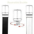 thumbnail image 4 of Falari Men's Reversible Dress Belt Genuine Leather (1 Belt 2 Colors) Black/White Medium, 4 of 5