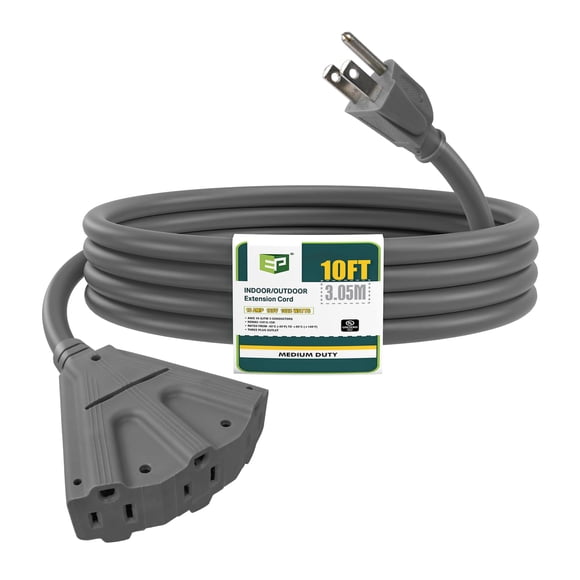 Cable de extensión para exteriores EP de 10 pies con 3 salidas 16/3 SJTW