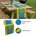 thumbnail image 5 of Jellyfish Blue Table Runner - 70 Inch Long, Kitchen Dining Table Runner Dresser Scarves, Boho Tropical Yellow Stripe Summer Abstract Farmhouse Decor for Coffee Tables Wedding Party Banquet, 5 of 8