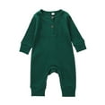 thumbnail image 2 of WOLLED 0-18 M Unisex Baby Boys Girls Bodysuits One-Piece 100% Cotton Infant Solid Color Romper Outerwear Toddler Jacket, 2 of 9