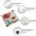 thumbnail image 4 of Acheng  Poppy Floral Pillow Covers Spring Red Flowers Gifts Decorative Throw Pillow Cases Outdoor for Sofa Couch Bar Club Valentines Day Decor,Set of 2 White, 4 of 6