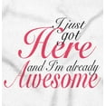 thumbnail image 2 of Just Got Here Awesome Baby Humor Bodysuit Jumper Girls Infant Baby Brisco Brands NB, 2 of 6