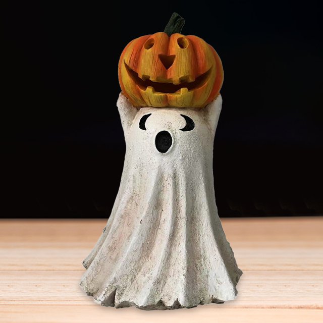 Figuras de calabaza fantasma de Halloween, decoración artesanal de resina, Festival temático, jardín y Patio Hugtrwg Para estrenar