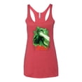 thumbnail image 2 of Catzilla Parody Taking Over City | Womens Cat Lover Premium Tri-Blend Racerback Tank Top, Vintage Red, Medium, 2 of 3