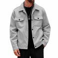 thumbnail image 5 of Men's Corduroy Shirt Jacket Retro Western Shacket Button Down Jackets With Flap Pockets Fall Winter Casual Coats 2XL, 5 of 5