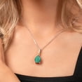thumbnail image 3 of Gem Stone King Green Malachite and White Moissanite Pendant Necklace for Women in 925 Silver and 10K Yellow Gold | 10.06 Cttw, Pear Shape 16X12MM and 18 inch Chain, 3 of 4