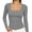 Gray, variant on SuTry Womens Scoop Neck Top Long Sleeve Ribbed Knit Slim Fit Stretch Fabric Basic Tee Shirt Casual Everyday Wardrobe Staple