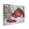 thumbnail image 3 of Red Barn & Truck Powdery Snow Rural Scenery Transportation Painting Gallery-Wrapped Canvas Print Wall Art, 3 of 7