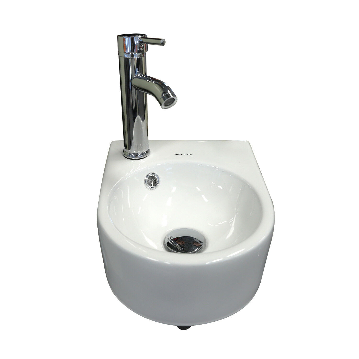 Small Wall Mount Bathroom Sink Ceramic Porcelain Toilet Bowl Lavatory Washroom 