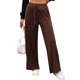 thumbnail image 1 of Pantalones Deportivos de Pierna para Mujer, Cintura Alta, Holgados y con Cordón Ajustable Color Café XXL, 1 of 9