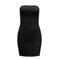 thumbnail image 3 of IROINNID Reduced Wedding Guest Dresses for Women Formal Evening Night Dress Spring And Summer Solid Color One Line Collar Bag Hip Sexy All Match Nightclub Dress Elegant Bodycon Dress,Black, 3 of 4