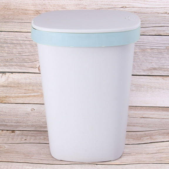 Masteelf Skyblue Pushbutton Trash Can with Lid for Storage Made from Plastic Large Capacity Size L