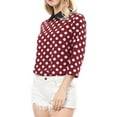 thumbnail image 4 of Unique Bargains Women's Blouses 3/4 Sleeves Solid Office Work Tops M Red, 4 of 7