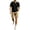 Black, variant on hotojiny Summer Golf Sets for Men Stylish Button Collared Plaid Shirt with Shorts Set Breathable Short Sleeve 2 Piece Outfits(White,X-Large)