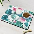 thumbnail image 3 of Palm Leaf and Exotic Flowers Dog Food Mat with Colorful Boho and Tropical Floral Patterns – Quick Dry, Durable Pet Feeding Mat for Summer Beach Areas, 3 of 7