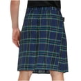 thumbnail image 6 of SOOMLON Mens Kilts Scottish Utility Pleated Plaid Skirts Modern Kilt Vintage Gothic Scottish Costume Beach Shorts Lattice Pattern Cool Festival Pleated Skirt Blue M, 6 of 9
