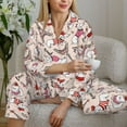 thumbnail image 6 of Honeii Dachshund And Eiffel Tower print Women's Pajama Sets Long Sleeve Button Down Sleepwear Nightwear Soft Pjs Lounge Sets-XX-Large, 6 of 7