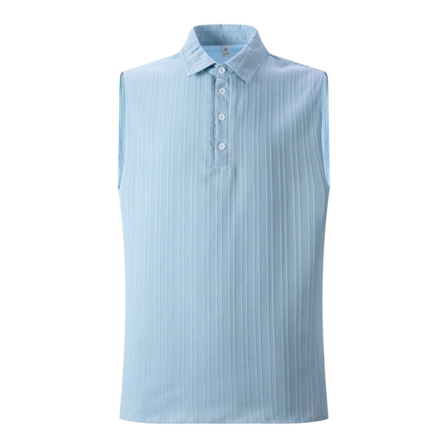 Cinvoph Tank Tops for Men Button Lapel Collared Tanks Summer Casual Slim Fit Sleeveless T shirts